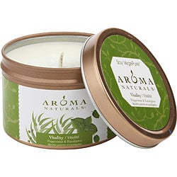 Vitality Aromatherapy One 2.5X1.75 Inch Tin Soy Aromatherapy Candle. Uses The Essential Oils Of Peppermint & Eucalyptus To Create A Fragrance That Is Stimulating And Revitalizing.  Burns Approx. 15 Hrs.