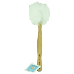 Spa Accessories Net Sponge Stick (Beech Wood) - White