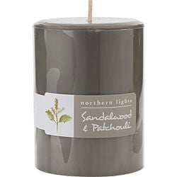 Sandalwood & Patchouli One 3X4 Inch Pillar Candle.  Burns Approx. 80 Hrs.