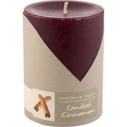 Candied Cinnamon One 3X4 Inch Pillar Candle.  Burns Approx. 80 Hrs.