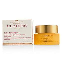 Clarins Extra-Firming Nuit Wrinkle Control, Regenerating Night Rich Cream - For Dry Skin  --50Ml/1.6Oz