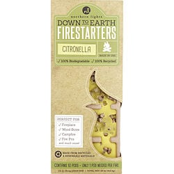 Citronella Firestarters Down To Earth Firestarters Fragranced Colored Wax Combined With Recycled And Renewable Material. Box Contains 10X1.8 Oz Each Tearaway Pods