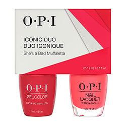 Opi Gel Color Soak-Off Gel Lacquer + Nail Lacquer - She'S A Bad Muffaletta --2Pcs