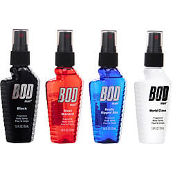 Bod Man Variety 4 Pak With Black & Most Wanted & Really Ripped Abs & World Class And All Are Fragrance Body Spray 1.8 Oz