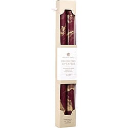 Bordeaux With Gold 12" Decorative Tapers (2 Pack)