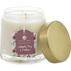 Celeste Fig & Melon Scented Soy Glass Candle 10 Oz