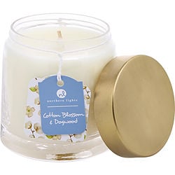 Cotton Blossom & Dogwood Scented Soy Glass Candle 10 Oz