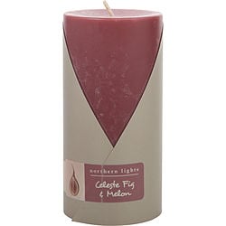 Celeste Fig & Melon One 3X6 Inch Pillar Candle.  Burns Approx. 100 Hrs.