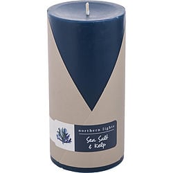 Sea Salt & Kelp One 3X6 Inch Pillar Candle.  Burns Approx. 100 Hrs.