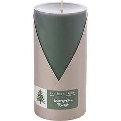 Evergreen Forest One 3X6 Inch Pillar Candle.  Burns Approx. 100 Hrs.