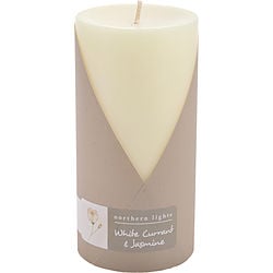 White Currant & Jasmine One 3X6 Inch Pillar Candle.  Burns Approx. 100 Hrs.