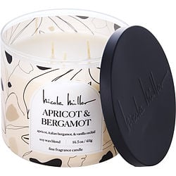 Nicole Miller Apricot & Bergamot Soy Wax Blend Candle 14.5 Oz