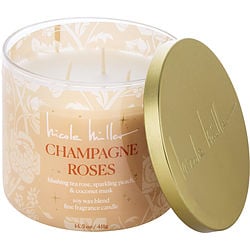 Nicole Miller Champagne Roses Soy Wax Blend Candle 14.5 Oz