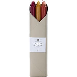 Autumn Harvest Tapers Combo Pack 12" Eurpoean Tapers (6 Pack- 2 Bordeaux, 2 Terra Cotta, 2 Caramel)