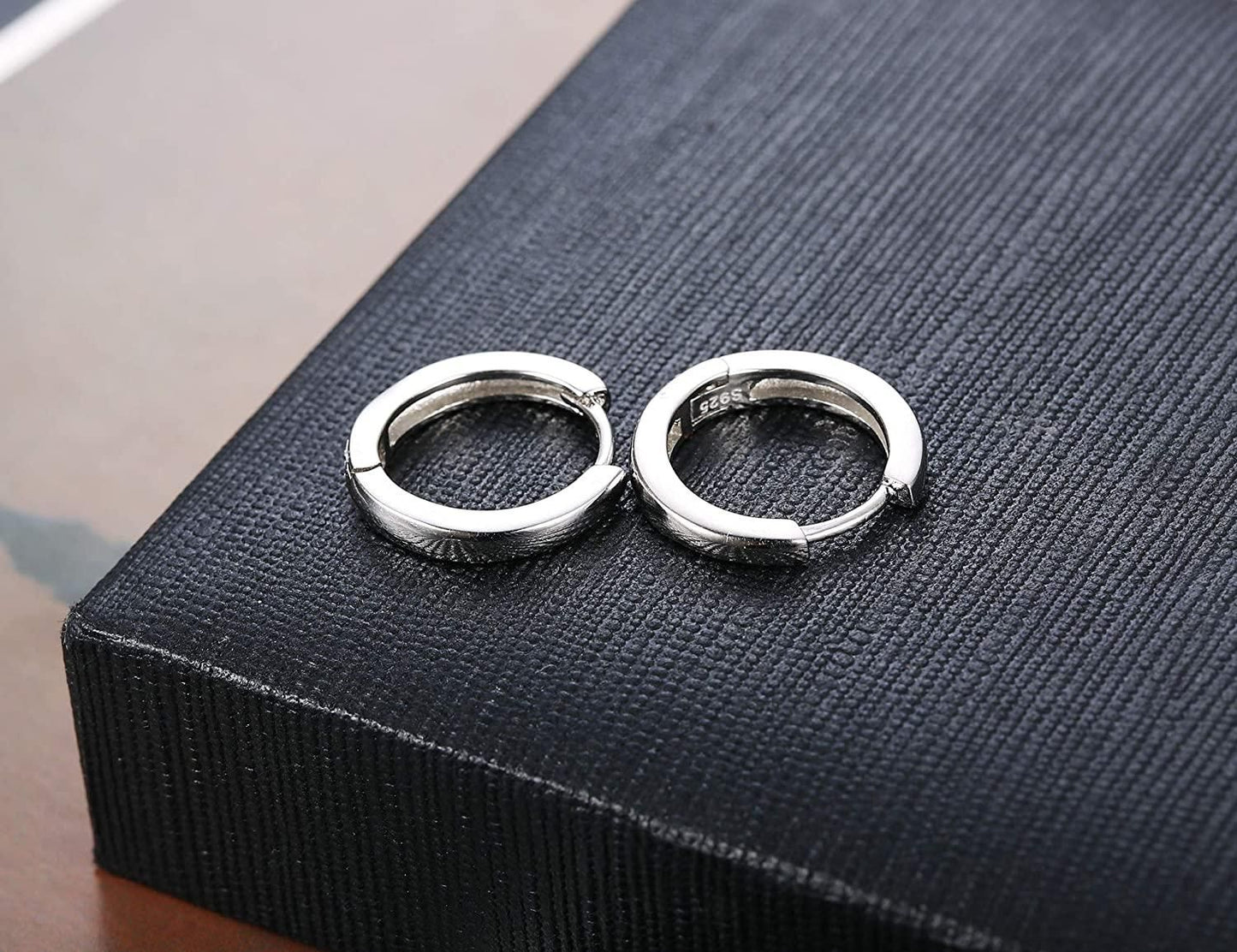 925 Sterling Silver Hoop Earrings for Women Men Ear Cuff Small Huggie Earrings Cartilage Piercing Earrings 13mm