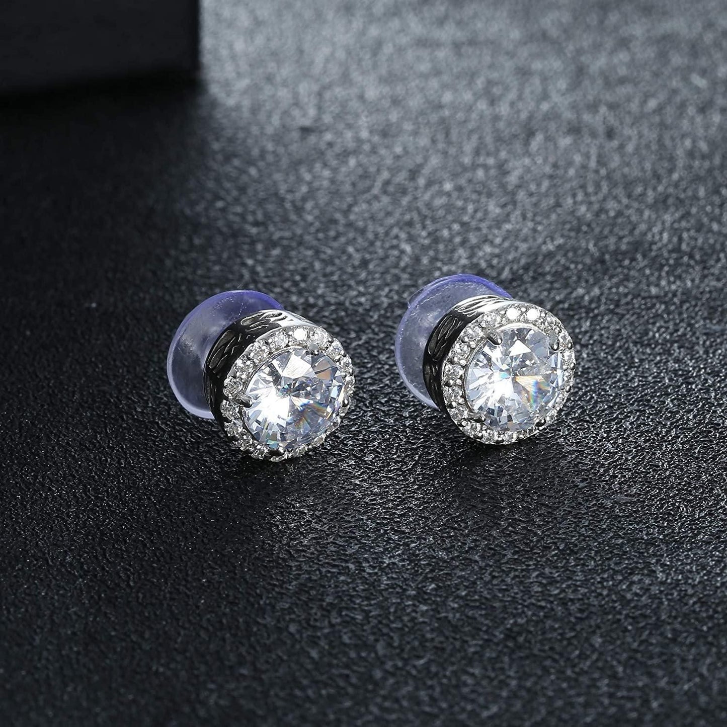 925 Sterling Silver Stud Earrings For Women Tree Of The Life Stud Earrings Women Halo Diamond Earrings