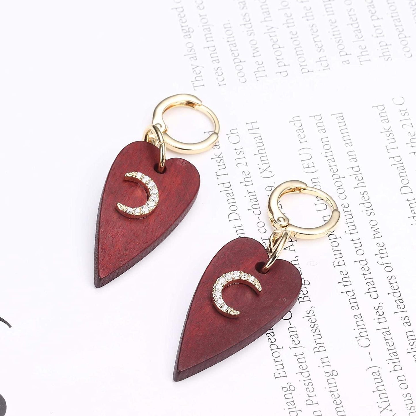 Wood Earrings for Women Statement Dangle Drop Hoop Earrings Ethnic Wooden Teardrop Earrings Jewelry